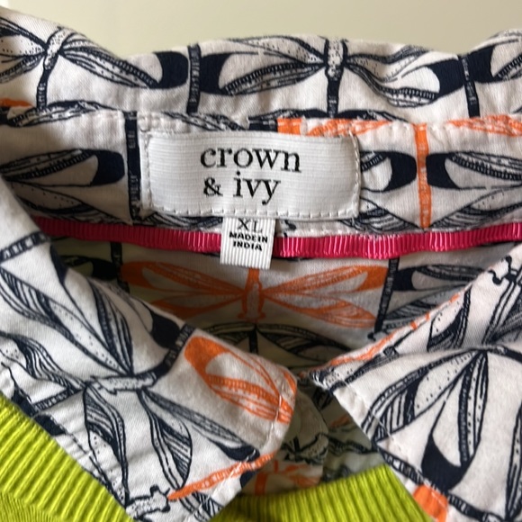 XL green button up with M blue dragonfly cardigan. - Picture 4 of 6